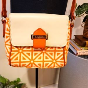 Spartina 449 Daufuskie Island Linen and Leather crossbody bag purse